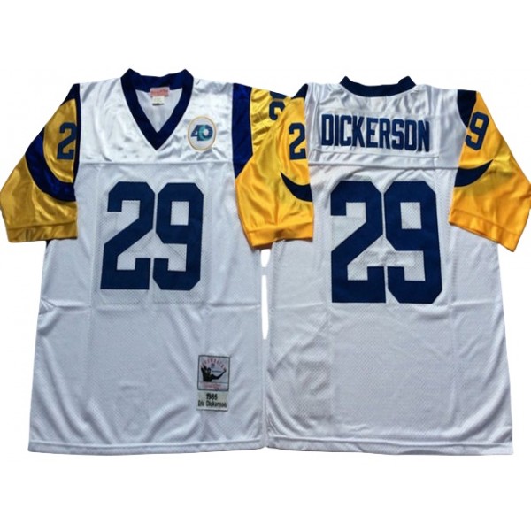 Los Angeles Rams #29 Eric Dickerson White Throwback Jersey