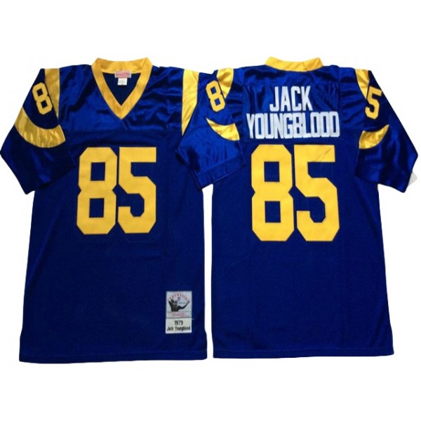 Los Angeles Rams #85 Jack Youngblood Throwback Blue Jersey