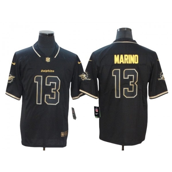 Miami Dolphins #13 Dan Marino Black Gold Vapor Limited Jersey