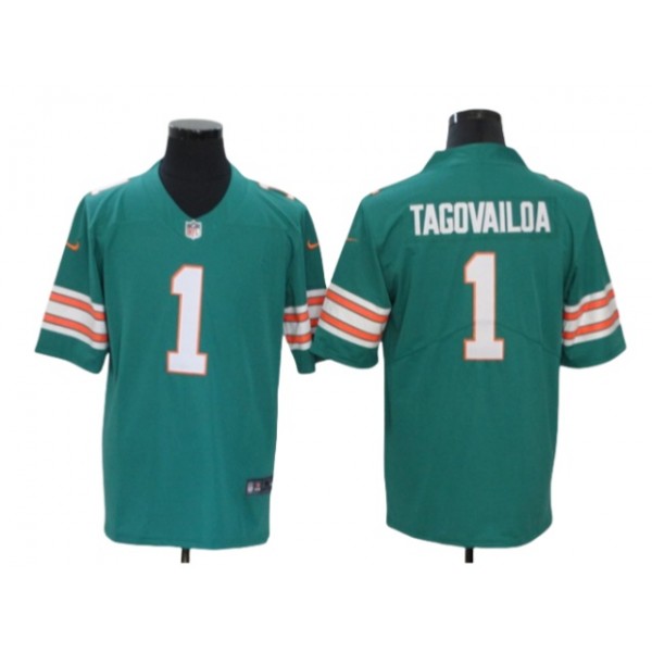 Miami Dolphins #1 Tua Tagovailoa Youth Alternate Aqua Vapor Limited Jersey