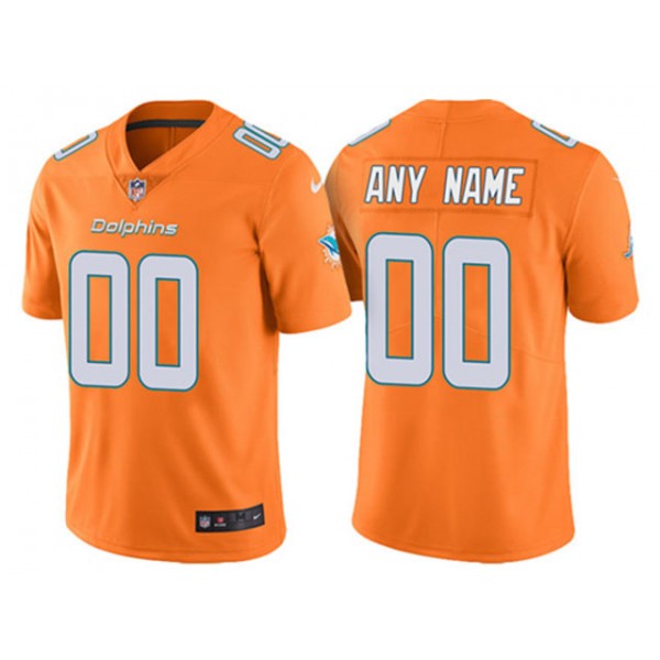 Miami Dolphins #00 Orange Vapor Limited Custom Jersey