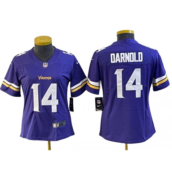 Minnesota Vikings #14 Sam Darnold Women's Purple Vapor Limited Jersey