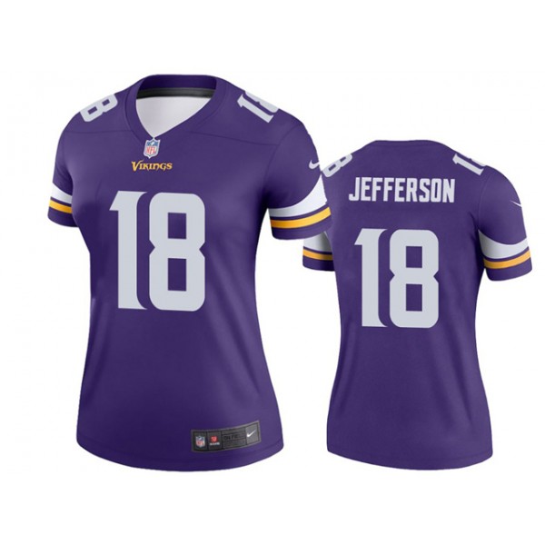 Minnesota Vikings #18 Justin Jefferson Women's Purple Vapor Limited Jersey