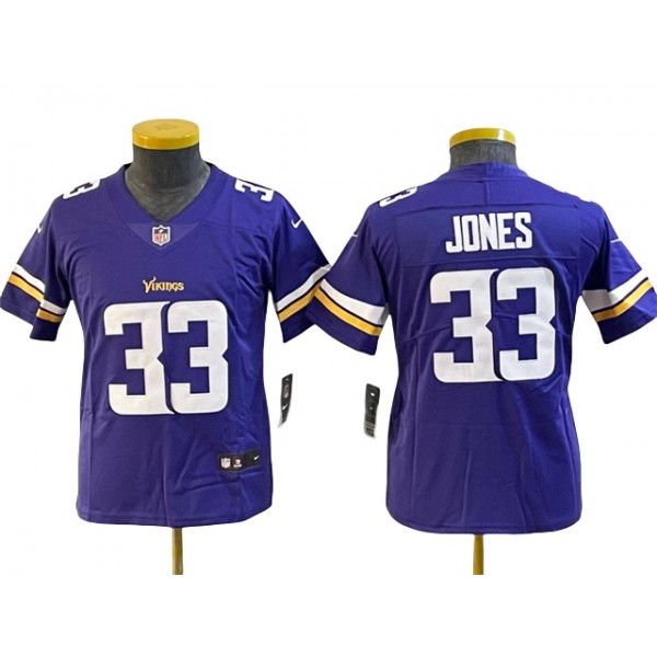 Minnesota Vikings #33 Aaron Jones Youth Purple Vapor Limited Jersey