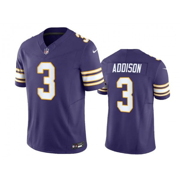 Minnesota Vikings #3 Jordan Addison Purple Classic Vapor F.U.S.E. Limited Jersey