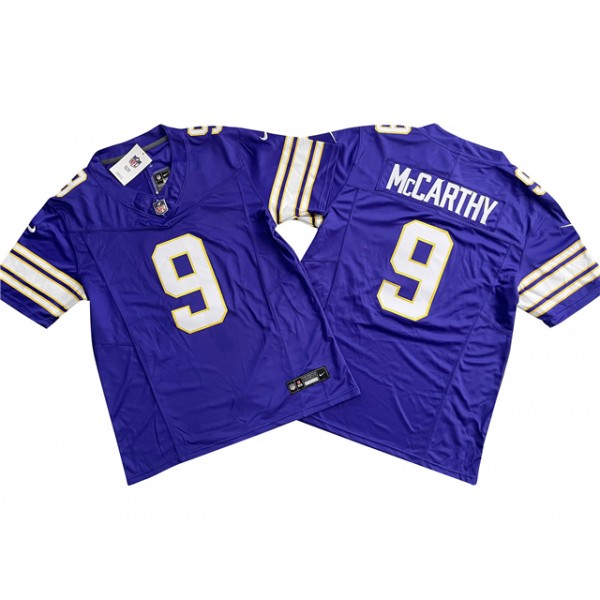 Minnesota Vikings #9 J.J. McCarthy Purple Classic Vapor F.U.S.E. Limited Jersey