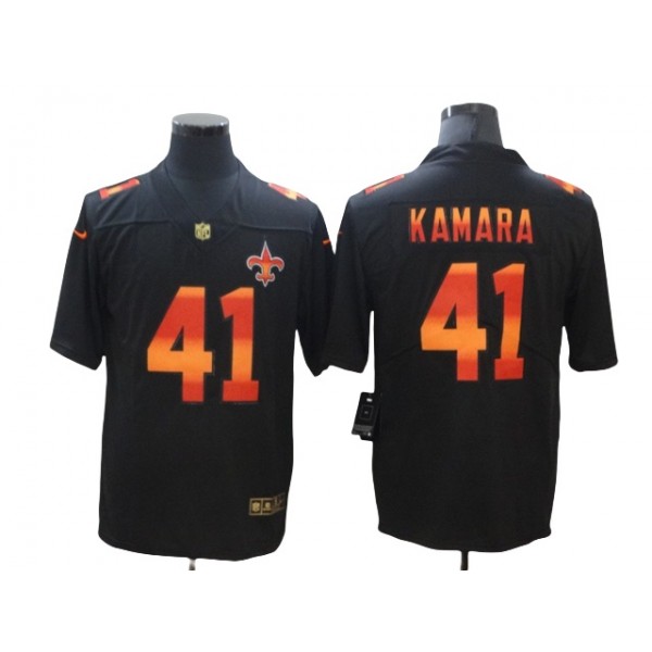 New Orleans Saints #41 Alvin Kamara Black Colorful Fashion Limited Jersey