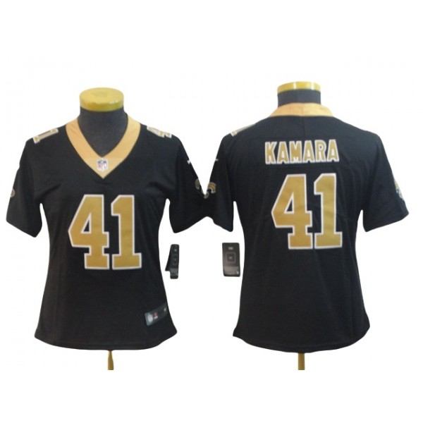 New Orleans Saints #41 Alvin Kamara Women's Black Vapor Limited Jersey