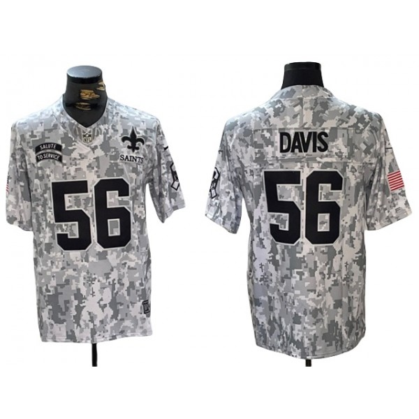 New Orleans Saints #56 Demario Davis Arctic Camo 2024 Salute To Service Limited Jersey