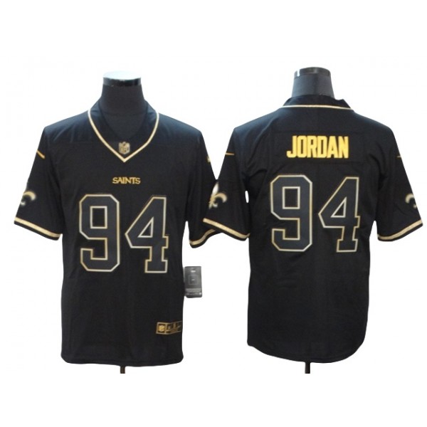 New Orleans Saints #94 Cameron Jordan Black Gold Vapor Limited Jersey