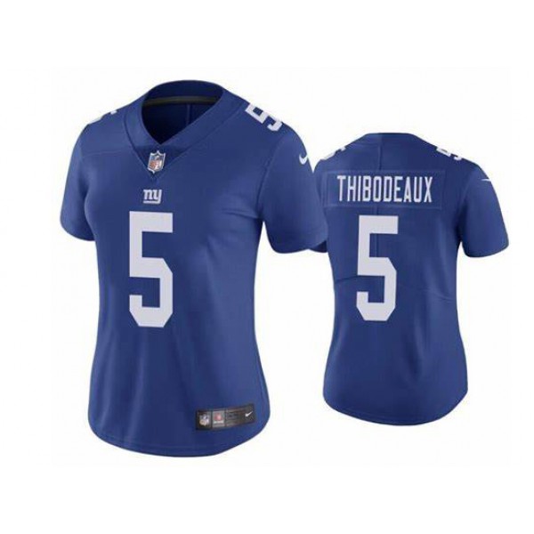 New York Giants #5 Kayvon Thibodeaux Women's Blue Vapor Limited Jersey