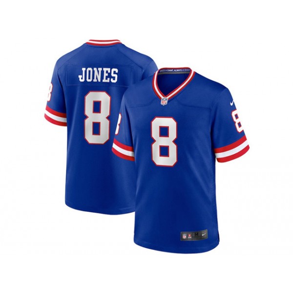 New York Giants #8 Daniel Jones Royal Classic Vapor Limited Jersey