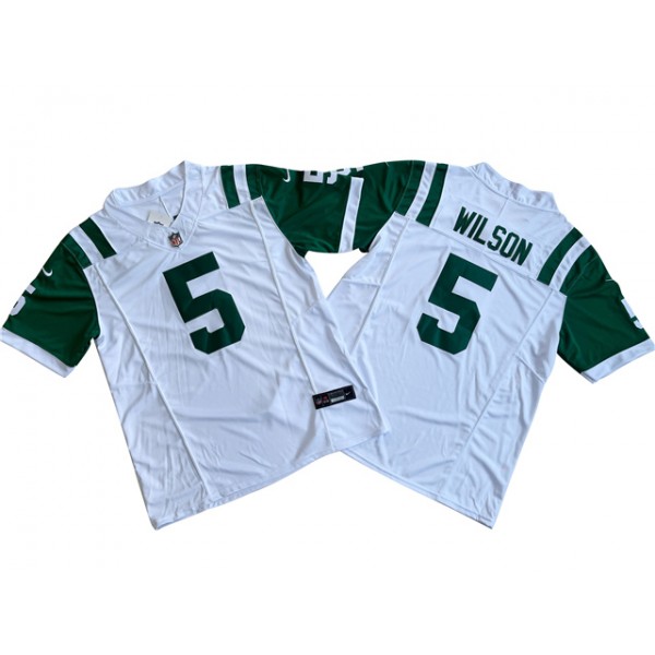 New York Jets #5 Garrett Wilson White Classic Vapor F.U.S.E. Limited Jersey