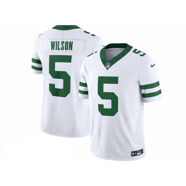 New York Jets #5 Garrett Wilson White Legacy Vapor F.U.S.E. Limited Jersey