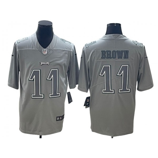 Philadelphia Eagles #11 A.J. Brown Gray Atmosphere Fashion Limited Jersey