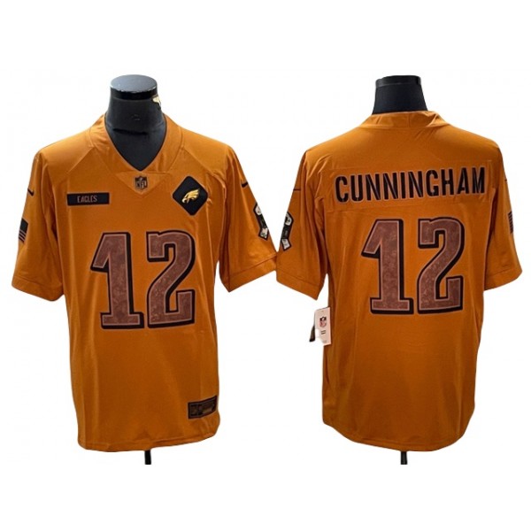 Philadelphia Eagles #12 Randall Cunningham 2023 Brown Salute To Service Limited Jersey