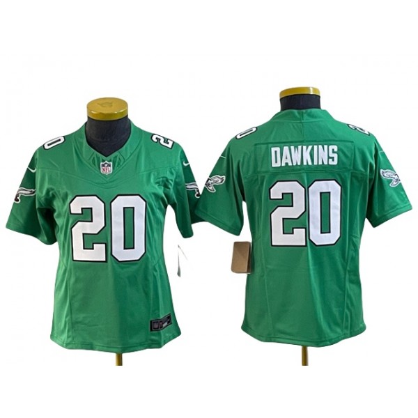 Philadelphia Eagles #20 Brian Dawkins Women's Kelly Green Vapor F.U.S.E. Limited Jersey