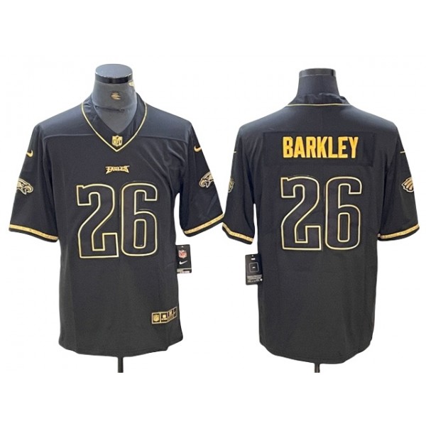 Philadelphia Eagles #26 Saquon Barkley Black Gold Vapor Limited Jersey