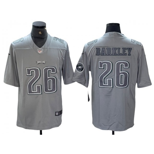 Philadelphia Eagles #26 Saquon Barkley Gray Atmosphere Fashion Limited Jersey