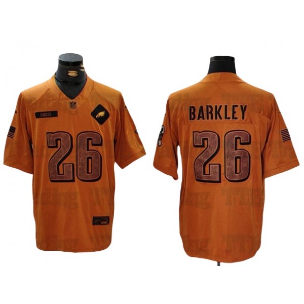 Philadelphia Eagles #26 Saquon Barkley 2023 Brown Salute To Service Limited Jersey