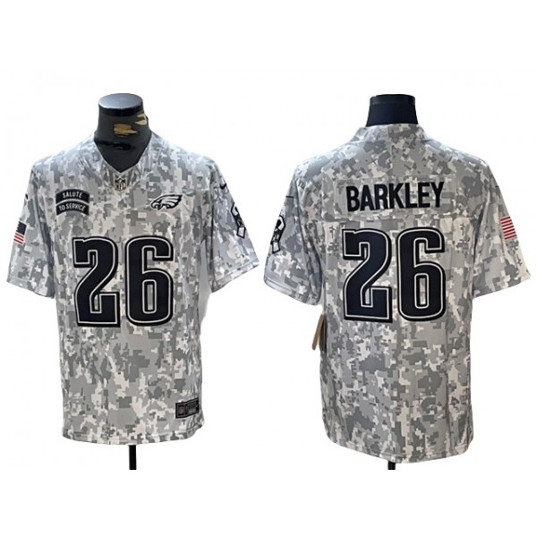 Philadelphia Eagles #26 Saquon Barkley Arctic Camo 2024 Salute To Service Limited Jersey