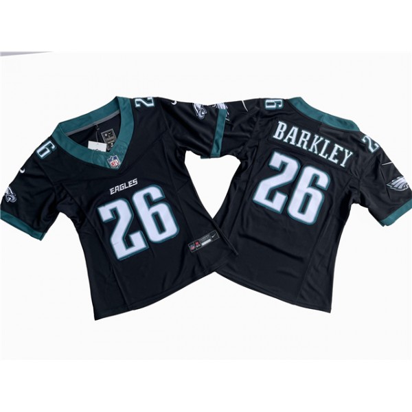 Philadelphia Eagles #26 Saquon Barkley Women's Black Vapor F.U.S.E. Limited Jersey