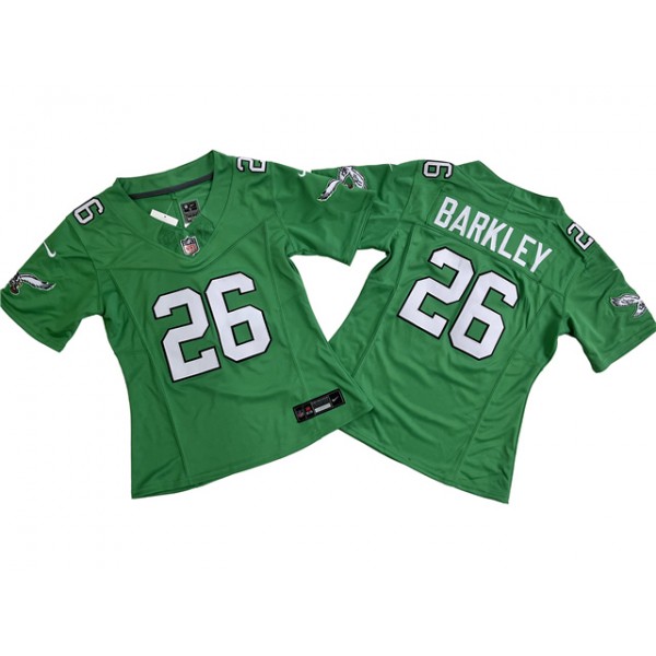 Philadelphia Eagles #26 Saquon Barkley Women's Kelly Green Vapor F.U.S.E. Limited Jersey