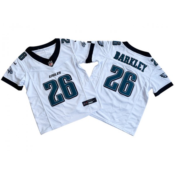 Philadelphia Eagles #26 Saquon Barkley Youth White Vapor F.U.S.E. Limited Jersey