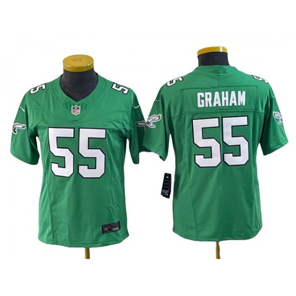 Philadelphia Eagles #55 Brandon Graham Women's Kelly Green Vapor F.U.S.E. Limited Jersey