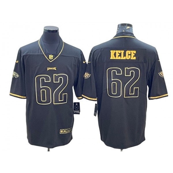 Philadelphia Eagles #62 Jason Kelce Black Gold Vapor Limited Jersey