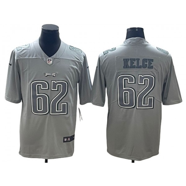 Philadelphia Eagles #62 Jason Kelce Gray Atmosphere Fashion Limited Jersey