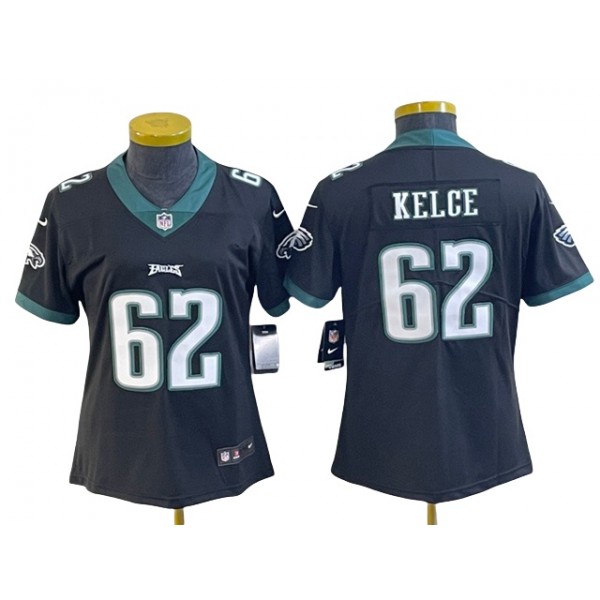 Philadelphia Eagles #62 Jason Kelce Women's Black Vapor Limited Jersey