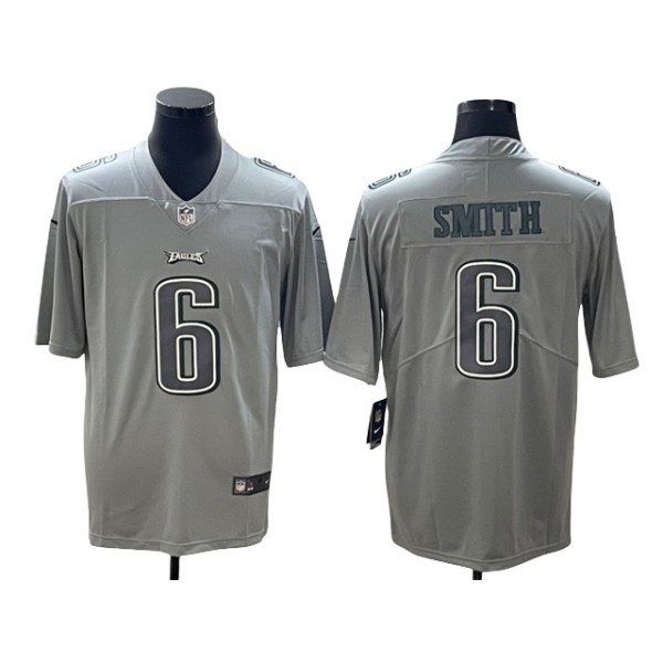 Philadelphia Eagles #6 DeVonta Smith Gray Atmosphere Fashion Limited Jersey