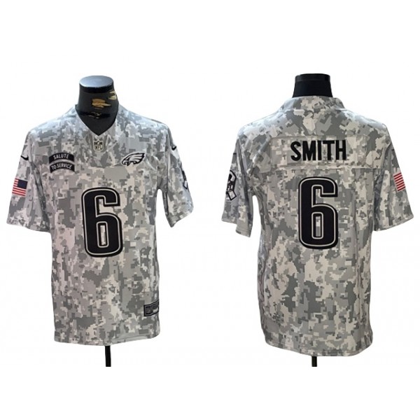 Philadelphia Eagles #6 DeVonta Smith Arctic Camo 2024 Salute To Service Limited Jersey