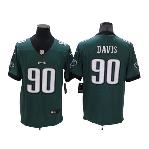 Philadelphia Eagles #90 Jordan Davis Green Vapor Limited Jersey