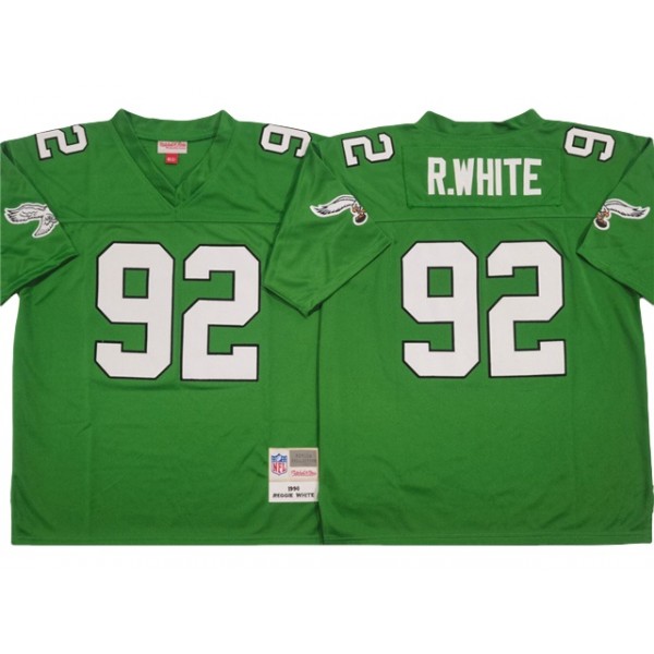 Philadelphia Eagles #92 Reggie White 1990 Throwback Green Jersey