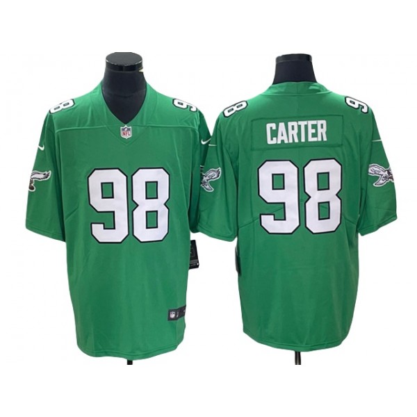 Philadelphia Eagles #98 Jalen Carter Kelly Green Vapor F.U.S.E. Limited Jersey