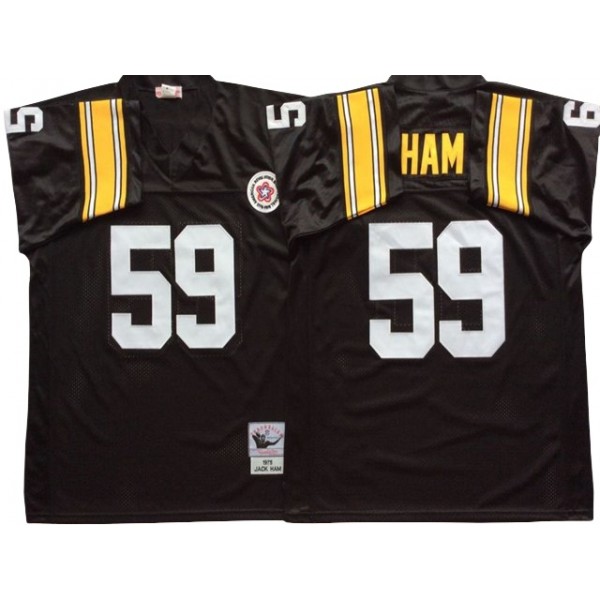 Pittsburgh Steelers #59 Jack Ham Throwback Black Jersey