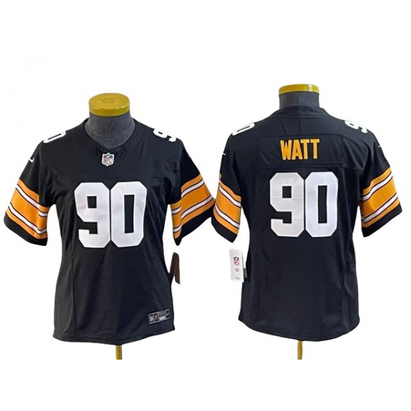 Pittsburgh Steelers #90 T.J. Watt Women's Alternate Black Vapor F.U.S.E. Limited Jersey