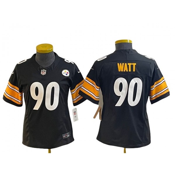 Pittsburgh Steelers #90 T.J. Watt Women's Black Vapor F.U.S.E. Limited Jersey