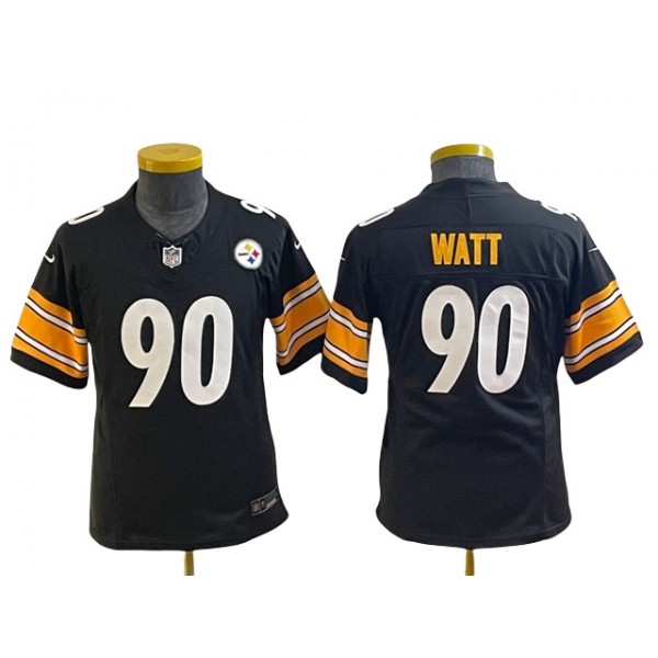 Pittsburgh Steelers #90 T.J. Watt Youth Black Vapor F.U.S.E. Limited Jersey