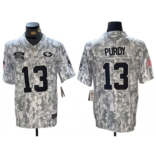 San Francisco 49ers #13 Brock Purdy Arctic Camo 2024 Salute To Service Limited Jersey