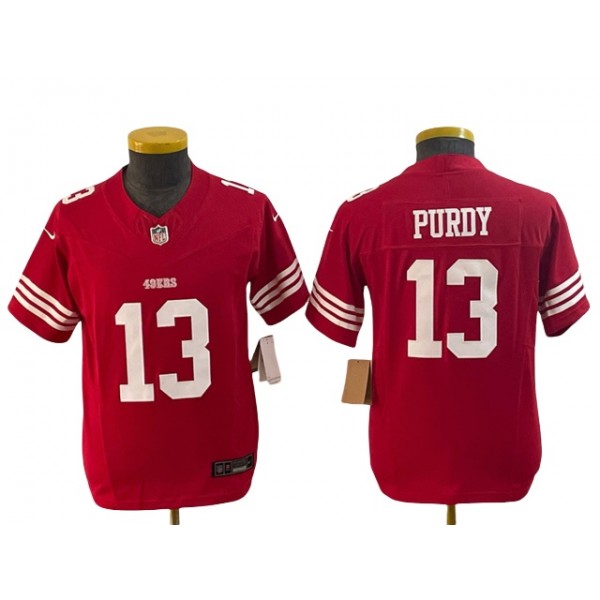 San Francisco 49ers #13 Brock Purdy Youth Red Vapor F.U.S.E. Limited Jersey