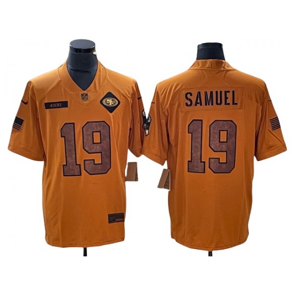 San Francisco 49ers #19 Deebo Samuel 2023 Brown Salute To Service Limited Jersey