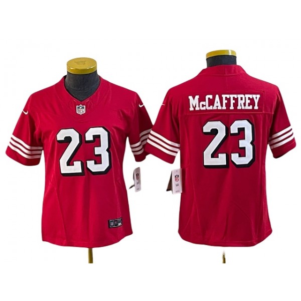 San Francisco 49ers #23 Christian McCaffrey Women's Alternate Red Vapor F.U.S.E. Limited Jersey