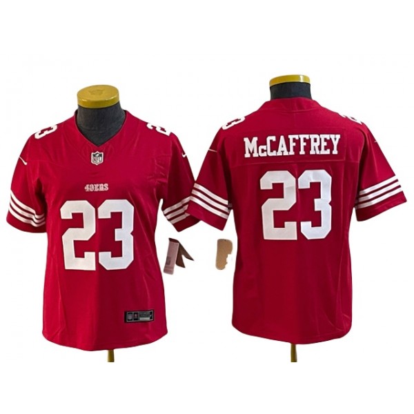 San Francisco 49ers #23 Christian McCaffrey Women's Red Vapor F.U.S.E. Limited Jersey