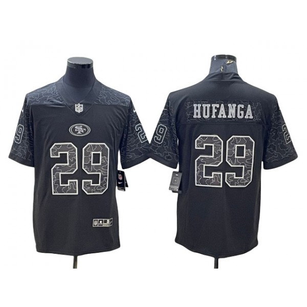 San Francisco 49ers #29 Talanoa Hufanga Black RFLCTV Limited Jersey