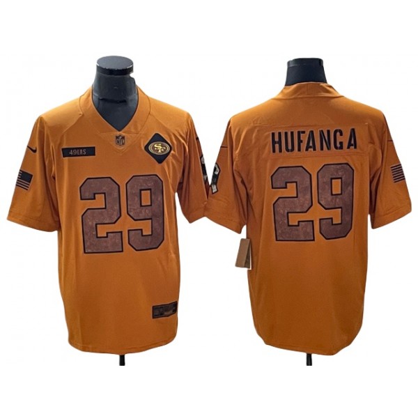 San Francisco 49ers #29 Talanoa Hufanga 2023 Brown Salute To Service Limited Jersey