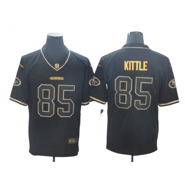 San Francisco 49ers #85 George Kittle Black Gold Vapor Limited Jersey