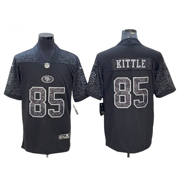 San Francisco 49ers #85 George Kittle Black RFLCTV Limited Jersey